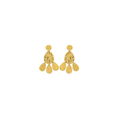 Boucles d'oreilles en acier pvd doré