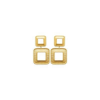 Boucles d'oreilles en acier pvd doré