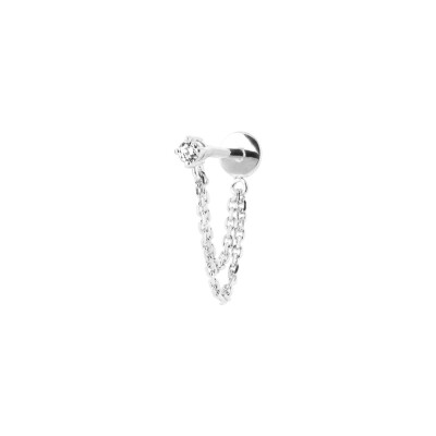 Boucles d'oreilles en argent rhodié et oxyde de zirconium