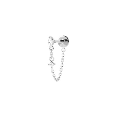 Boucles d'oreilles en argent rhodié et oxyde de zirconium