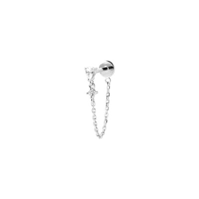 Boucles d'oreilles en argent rhodié et oxyde de zirconium