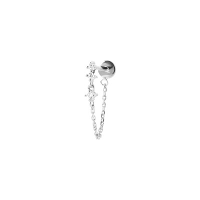 Boucles d'oreilles en argent rhodié et oxyde de zirconium