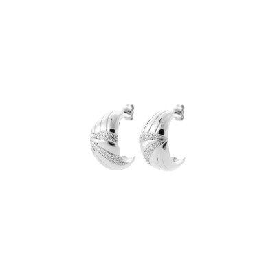 Boucles d'oreilles en argent rhodié et oxyde de zirconium
