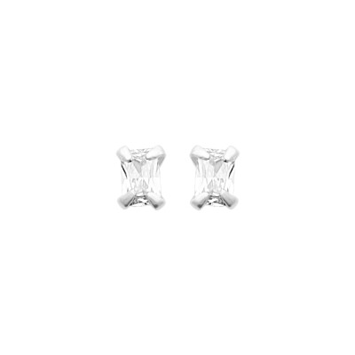 Boucles d'oreilles en argent rhodié et oxyde de zirconium