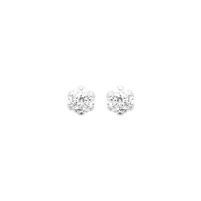 Boucles d'oreilles en argent rhodié et oxyde de zirconium