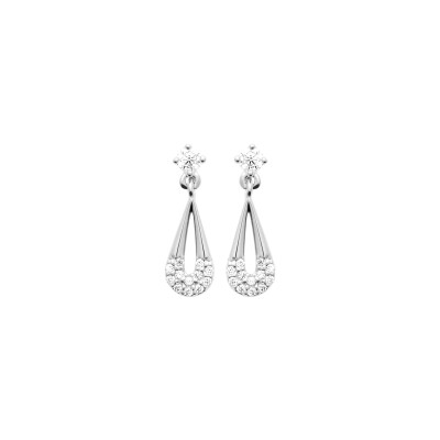 Boucles d'oreilles en argent rhodié et oxyde de zirconium