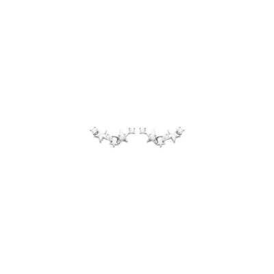 Boucles d'oreilles en argent rhodié et oxyde de zirconium