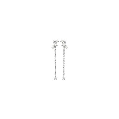 Boucles d'oreilles en argent rhodié et oxyde de zirconium