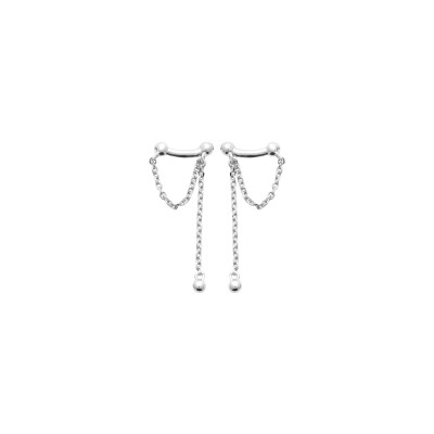 Boucles d'oreilles en argent rhodié
