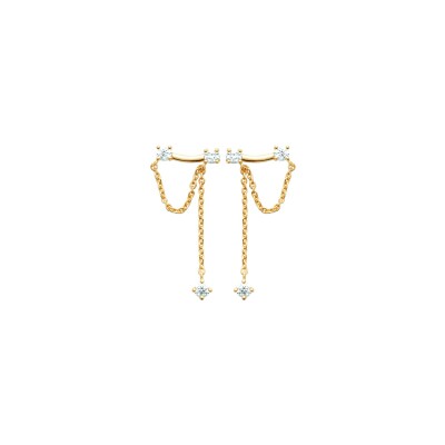 Boucles d'oreilles en plaqué or et oxyde de zirconium