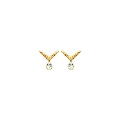 Boucles d'oreilles en plaqué or et oxyde de zirconium