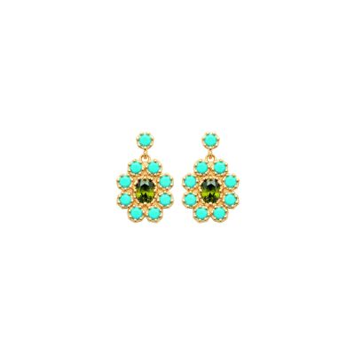 Boucles d'oreilles en plaqué or et pierre naturelle