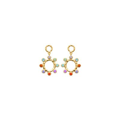 Boucles d'oreilles en plaqué or et pierre naturelle