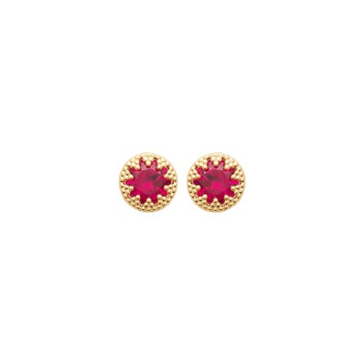 Boucles d'oreilles en plaqué or et pierre naturelle