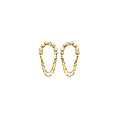 Boucles d'oreilles en plaqué or et oxyde de zirconium