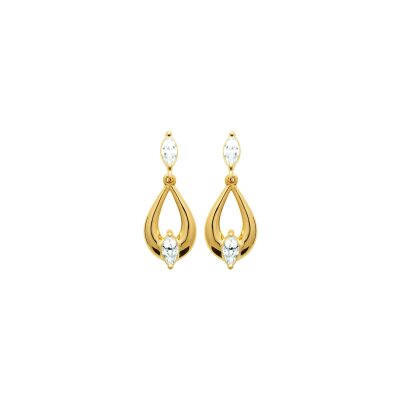 Boucles d'oreilles en plaqué or et oxyde de zirconium