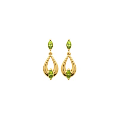 Boucles d'oreilles en plaqué or et pierre naturelle