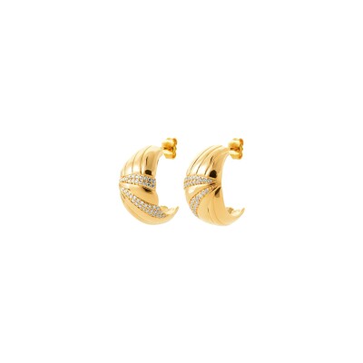 Boucles d'oreilles en plaqué or et oxyde de zirconium
