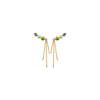 Boucles d'oreilles en plaqué or et pierre naturelle