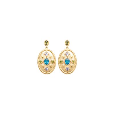 Boucles d'oreilles en plaqué or et pierre naturelle