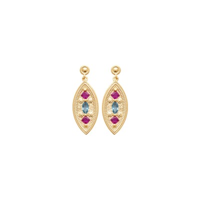 Boucles d'oreilles en plaqué or et pierre naturelle