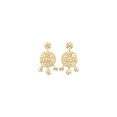 Boucles d'oreilles en plaqué or et pierre naturelle