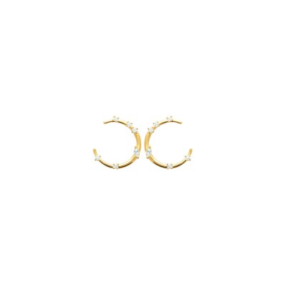 Boucles d'oreilles en plaqué or et oxyde de zirconium