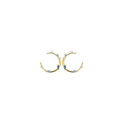 Boucles d'oreilles en plaqué or et pierre naturelle