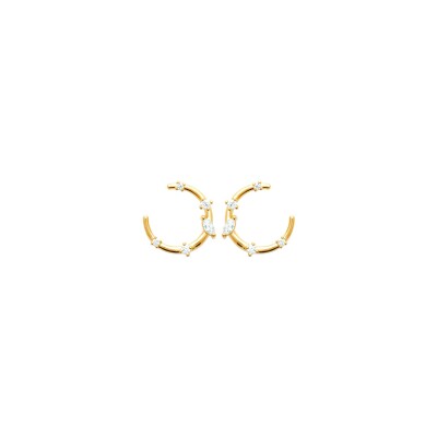 Boucles d'oreilles en plaqué or et oxyde de zirconium