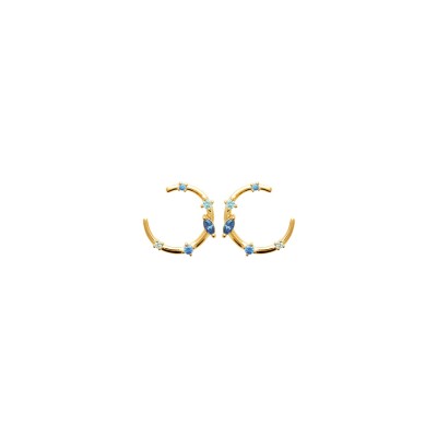 Boucles d'oreilles en plaqué or et pierre naturelle