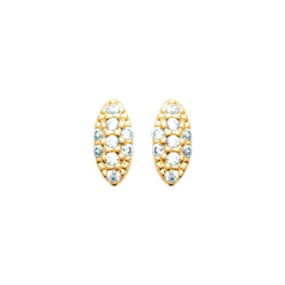 Boucles d'oreilles en plaqué or et oxyde de zirconium