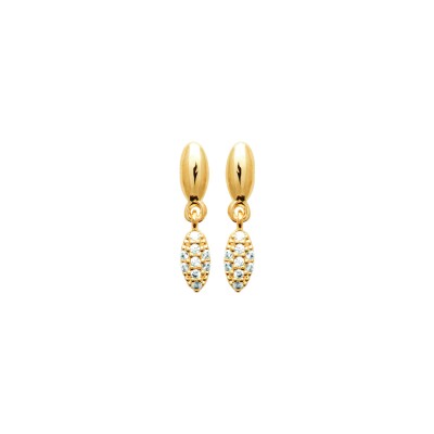 Boucles d'oreilles en plaqué or et oxyde de zirconium