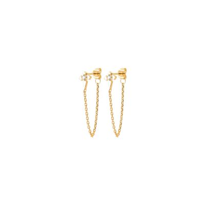 Boucles d'oreilles en plaqué or et oxyde de zirconium
