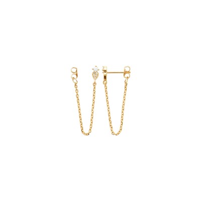 Boucles d'oreilles en plaqué or et oxyde de zirconium