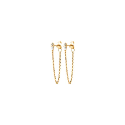 Boucles d'oreilles en plaqué or et oxyde de zirconium