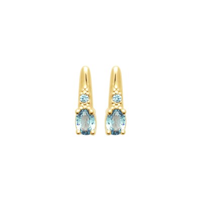 Boucles d'oreilles en plaqué or et pierre naturelle