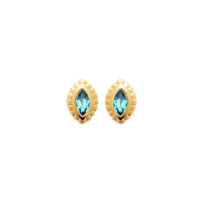 Boucles d'oreilles en plaqué or et pierre naturelle