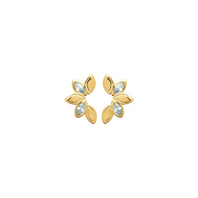 Boucles d'oreilles en plaqué or et oxyde de zirconium