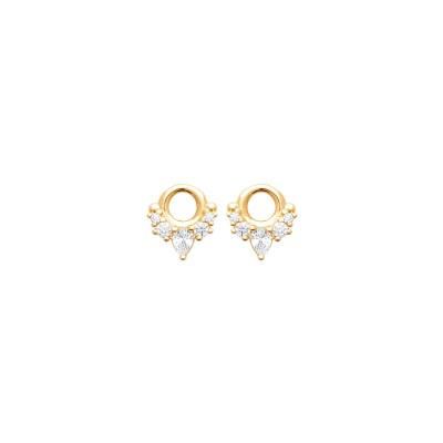 Boucles d'oreilles en plaqué or et oxyde de zirconium