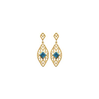 Boucles d'oreilles en plaqué or et pierre naturelle