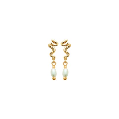 Boucles d'oreilles en plaqué or et perle de culture