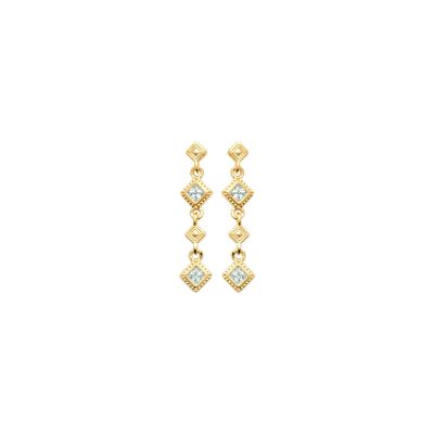 Boucles d'oreilles en plaqué or et oxyde de zirconium