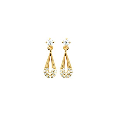 Boucles d'oreilles en plaqué or et oxyde de zirconium