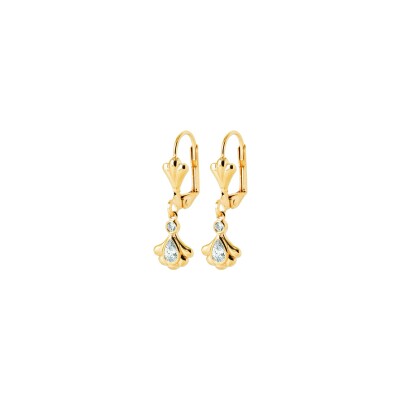 Boucles d'oreilles en plaqué or et oxyde de zirconium