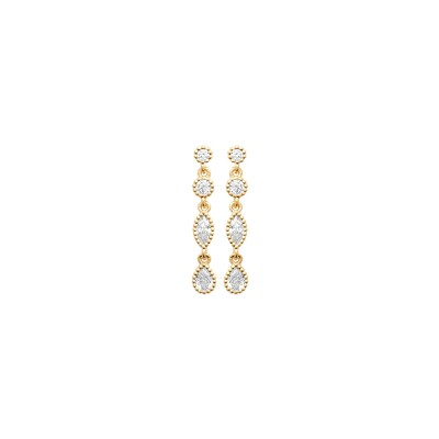 Boucles d'oreilles en plaqué or et oxyde de zirconium