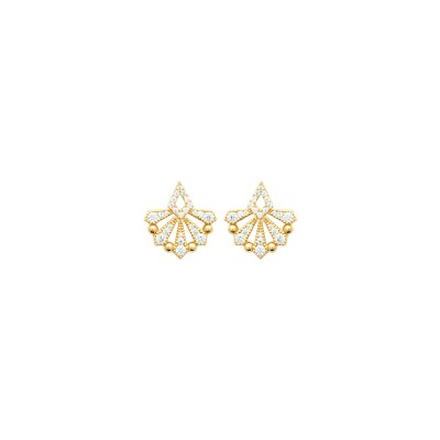 Boucles d'oreilles en plaqué or et oxyde de zirconium