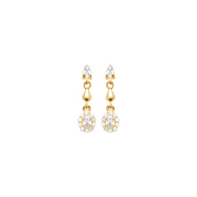 Boucles d'oreilles en plaqué or et oxyde de zirconium
