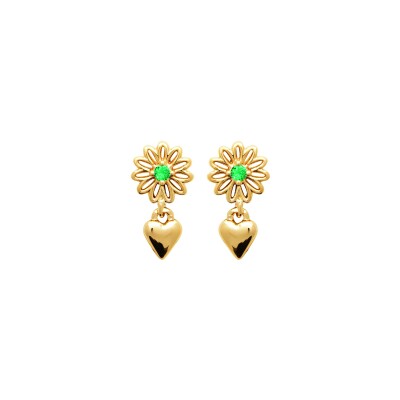 Boucles d'oreilles en plaqué or et pierre naturelle
