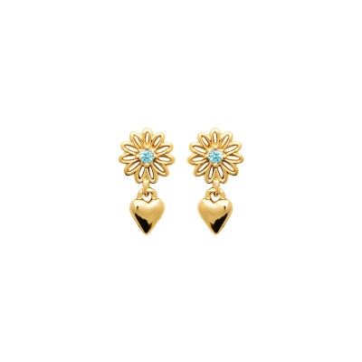 Boucles d'oreilles en plaqué or et pierre naturelle