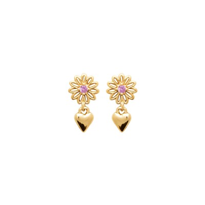 Boucles d'oreilles en plaqué or et pierre naturelle
